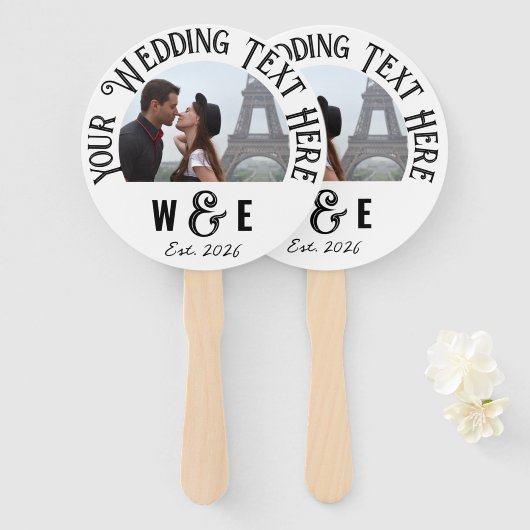 10 x Gastgeschenke Hochzeiten für Vintage Texthand Fächer (Vorne und Hinten)