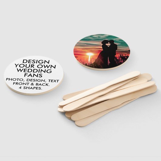 10 x Personalisierte ECRU WEDDING FANS Fächer (Non-assembled)