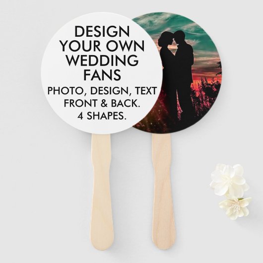 10 x Personalisierte ECRU WEDDING FANS Fächer (Vorne und Hinten)