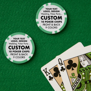 10 x personalisierte GRÜNE Poker-Chips Pokerchips