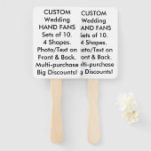 10 x Personalisierte Hochzeitshandlüfter Fächer (Vorne und Hinten)