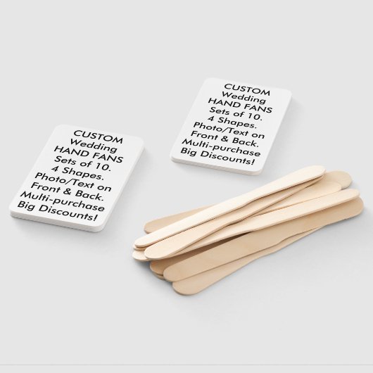 10 x Personalisierte Hochzeitshandlüfter Fächer (Non-assembled)