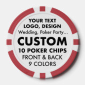 10 x personalisierte RED Poker Chips (Vorderseite)