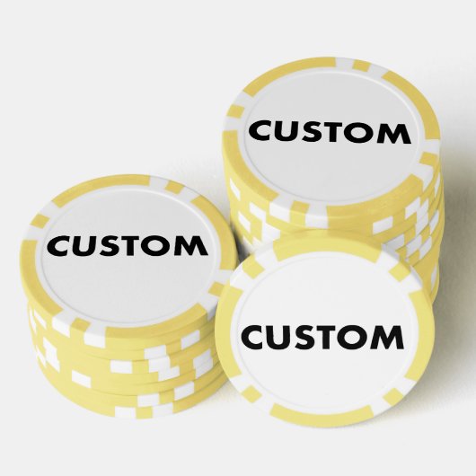 10 x Personalisiertes YELLOW Casino, Pokerchips (Stapel)