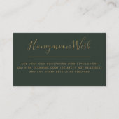 10 x Sage Green Gold Honeymoon Wish QR Code Begleitkarte (Vorderseite)