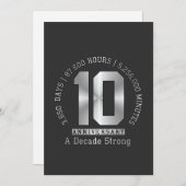 10 Year Anniversary Milestone - A Decade Strong  Einladung (Vorne/Hinten)