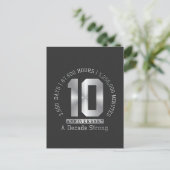 10 Year Anniversary Milestone - A Decade Strong Postkarte (Stehend Vorderseite)