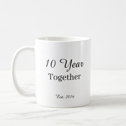 10 Year Anniversary Mug -First Wedding Anniversary Kaffeetasse (Links)