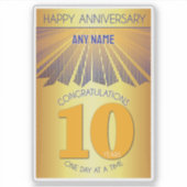 10 Year | Golden Ray 12 Step CUSTOM NAME Aufkleber (Vorderseite)