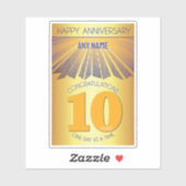 10 Year | Golden Ray 12 Step CUSTOM NAME Aufkleber (Blatt)