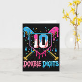 10 Year Old Baseball Drip Ice Cream 10th Bday Doub Karte (Gelbe Blume)