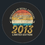 10 Year Old Bday 2013 Awesome Since 10th Birthday Runder Aufkleber<br><div class="desc">Birthday Design For anyone who's horoscope say difficult & Stubborn But totally worth.Wear it with pride at work,  school gym perfect to pair with shorts,  leggings or jeans for a casual yet trendy Look</div>