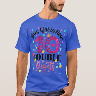 10 Year Old Birthday Gifts his Girl Is Now 10 Doub T-Shirt