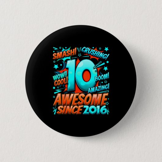 10 Year Old For Boys 10th Birthday Boy 10 Year Old Button (Vorderseite)