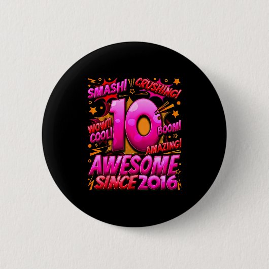 10 Year Old For Boys 10th Birthday Boy 10 Year Old Button (Vorderseite)