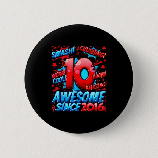 10 Year Old For Boys 10th Birthday Boy 10 Year Old Button (Vorderseite)