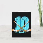 10 Year Old Hockey Ice Cream Drip Youth 10th Birth Karte (Vorderseite)