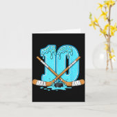 10 Year Old Hockey Ice Cream Drip Youth 10th Birth Karte (Gelbe Blume)