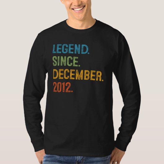 10 Years Old 10th Bday Boys Legend Since December T-Shirt (Vorderseite)