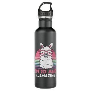 10 Years Old Bday Llamazing 10th Birthday Llama Edelstahlflasche