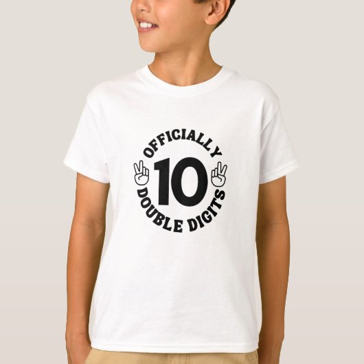 10 Years Old Birthday Double Digits For Kids T-Shirt (Vorderseite)