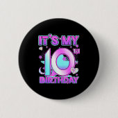 10 Years Old Birthday Kp Kids 10th Birthday Girls  Button (Vorderseite)
