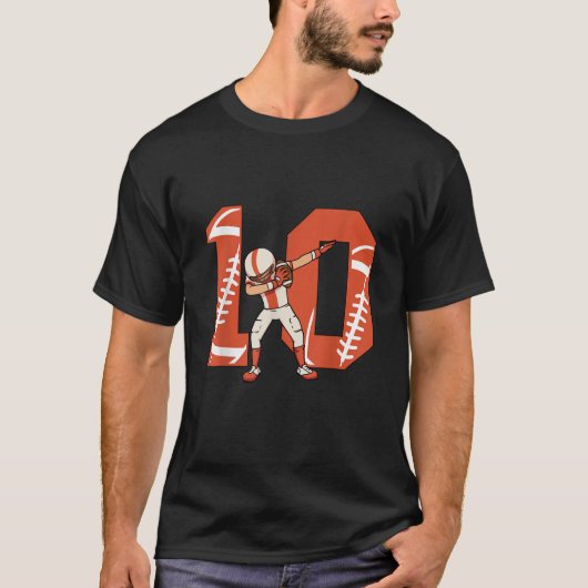 10 Years Old Boy Football Player 10th Football Bir T-Shirt (Vorderseite)