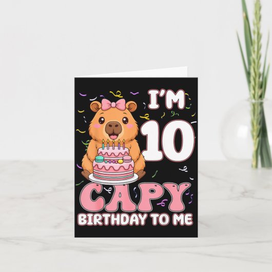 10 Years Old Capy Birthday To Me 10th Birthday Cap Karte (Vorderseite)