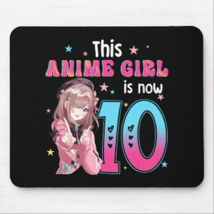 10 Years Old Girl Kawaii Gifts Anime Girl 10th Bir Mousepad