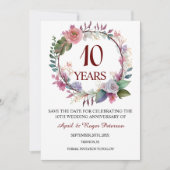 10. Zehn-Hochzeitstag Save The Date (Vorderseite)