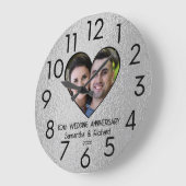 10. Zehn-Jubiläum Ehepaar Name Foto Große Wanduhr (Winkel)
