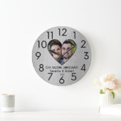 10. Zehn-Jubiläum Ehepaar Name Foto Große Wanduhr (Zuhause)