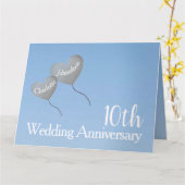 10. Zehnte Hochzeitstag Ballon Karte (Gelbe Blume)