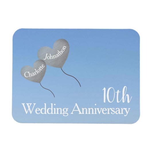 10. Zehnte Hochzeitstag Geschenk/ Gefallen Magnet (Horizontal)