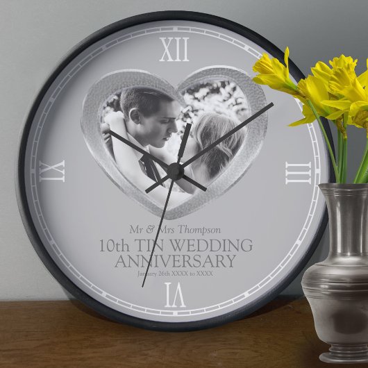 10. Zehnten Hochzeitstag Foto Herz Uhr