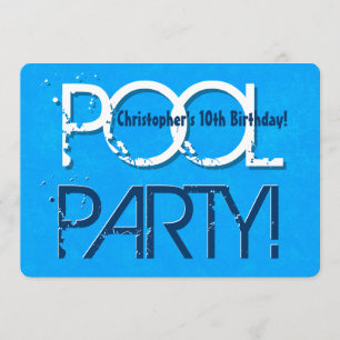 10. Zehnter Geburtstag Poolparty "Save the Date" P Einladung