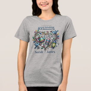 10. Zinnene Hochzeitsjubiläum Wir tun es immer noc Tri-Blend Shirt