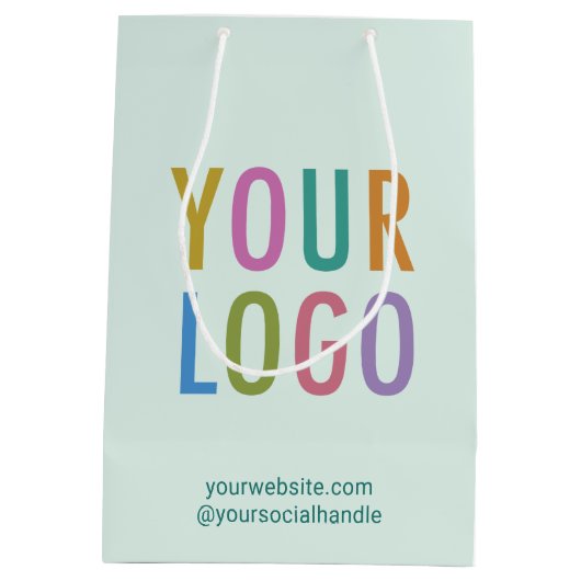 10-Zoll-Geschenktasche mit benutzerdefiniertem Log Mittlere Geschenktüte (Rückseite)
