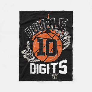 10 zweistellige Ten Basketball 10 Jahre alt Geburt Fleecedecke