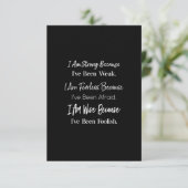 10i'm stark, weil ich schwach war, bin ich furchtl dankeskarte (Stehend Vorderseite)