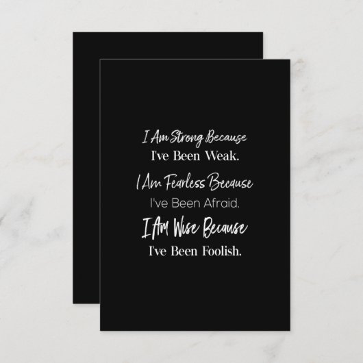 10i'm stark, weil ich schwach war, bin ich furchtl dankeskarte (Vorne/Hinten)