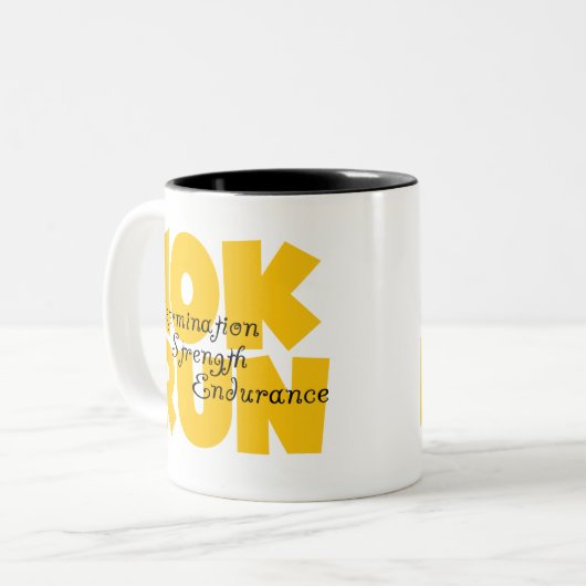 10K Gelb laufen Zweifarbige Tasse (Vorderseite Links)