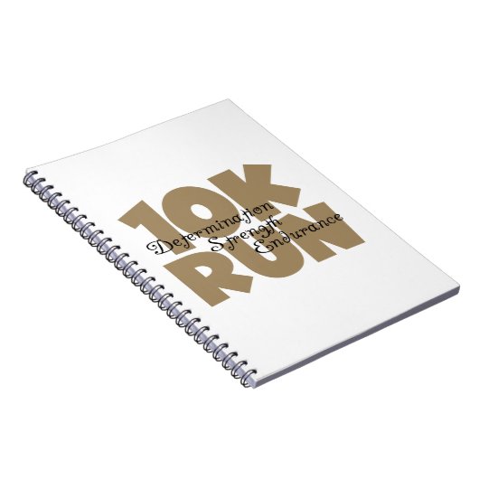 10K Lauf Tan Sports Running Notizblock (Rechte Seite)