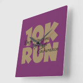 10K Lauf Tan Sports Running Quadratische Wanduhr (Winkel)