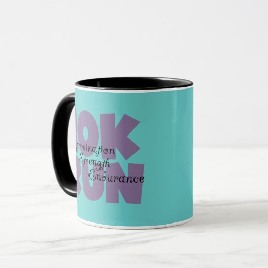 10K Lila laufen Tasse (Vorderseite Links)