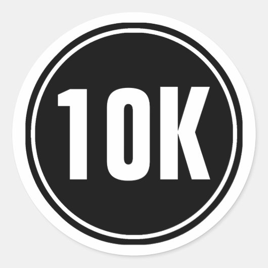10K Marathonlauf Runder Aufkleber (Vorderseite)