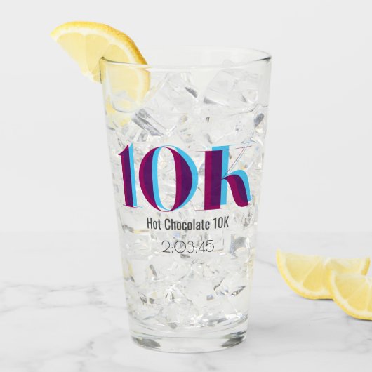 10k Race Celebration Bold Lila Graphic Glas (Vorderseite Ice)