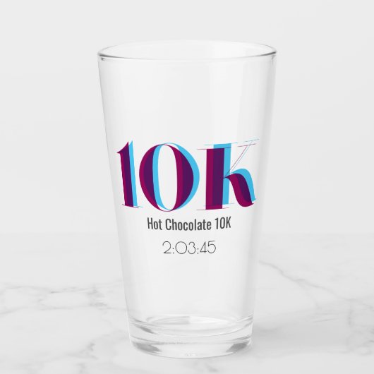 10k Race Celebration Bold Lila Graphic Glas (Vorderseite)