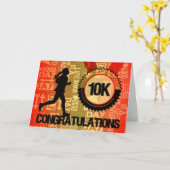 10K Run gratulieren weiblichen Runner Karte (Gelbe Blume)