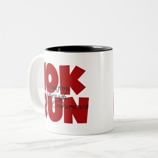10K Run Red Zweifarbige Tasse (Vorderseite Links)
